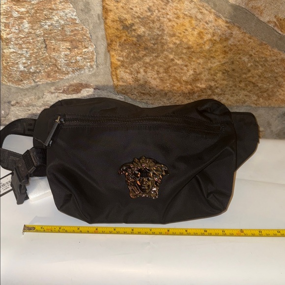 Versace Black Bum Bag with Medusa Accent belt bag NWT 24 hour deal $399 offer - Picture 5 of 7